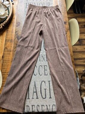 mecca Taupe Elastic-Waist Wide Leg Pants